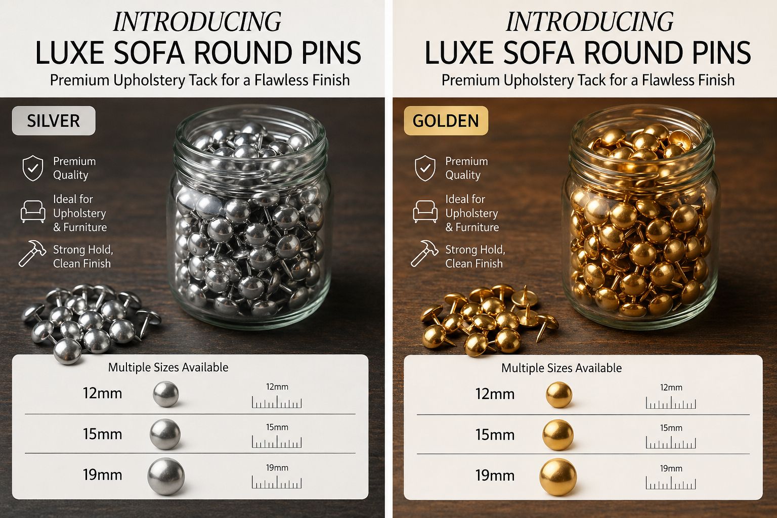 Sofa Round Pins pack of (25) - Image 3